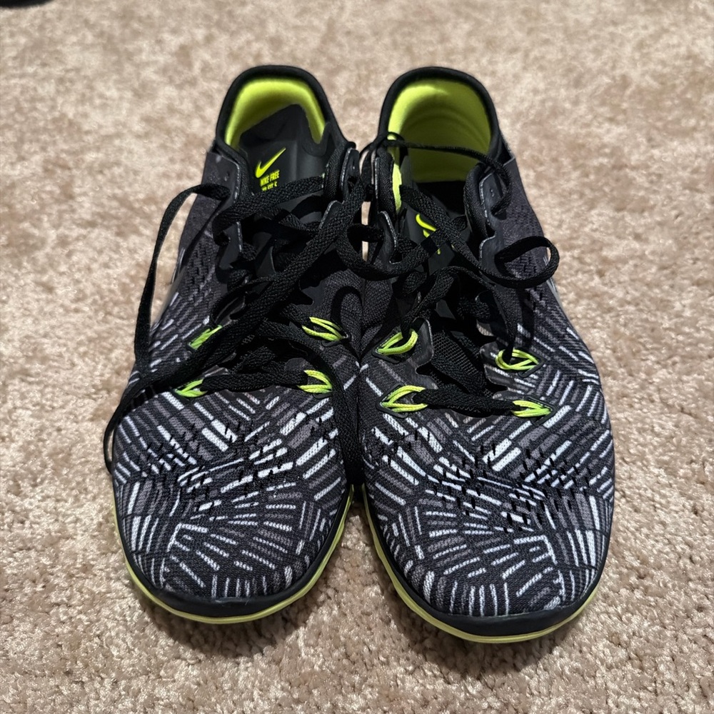 Nike Free TR Fit 5 Training Shoes Black Neon Green Women’s 7.5 NWOT